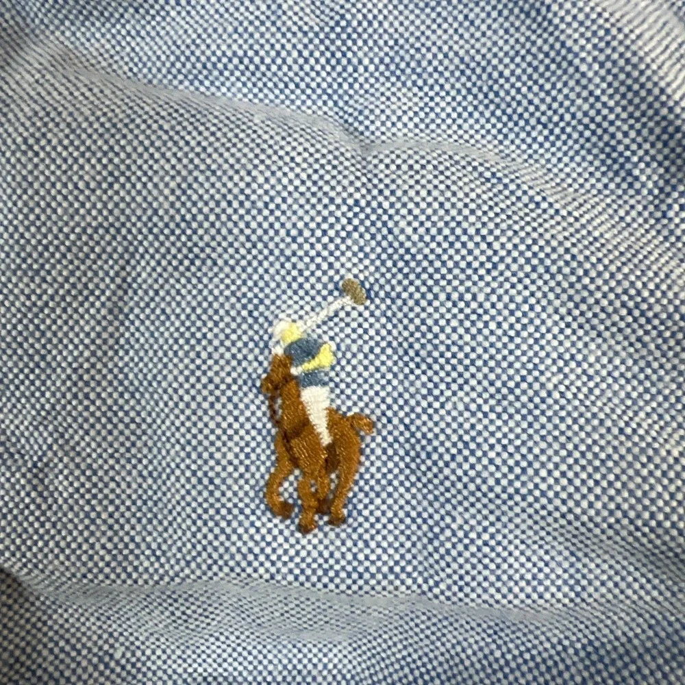 Ralph Lauren Shirt Kids 24M Blue Cotton Embroidered Logo Long Sleeve Button Down